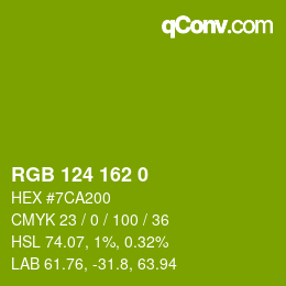 Color code: RGB 124 162 0 | qconv.com