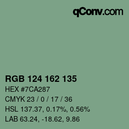 カラーコード: RGB 124 162 135 | qconv.com