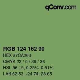 Farbcode: RGB 124 162 99 | qconv.com