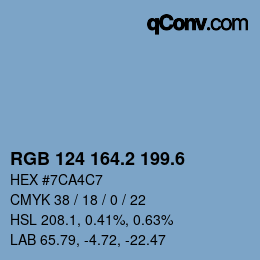 カラーコード: RGB 124 164.2 199.6 | qconv.com