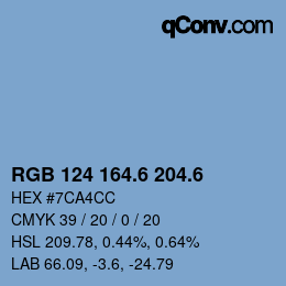 カラーコード: RGB 124 164.6 204.6 | qconv.com