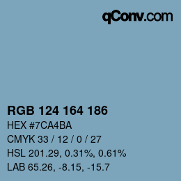 Color code: RGB 124 164 186 | qconv.com