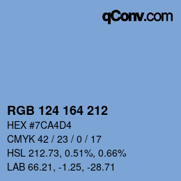 Code couleur: RGB 124 164 212 | qconv.com