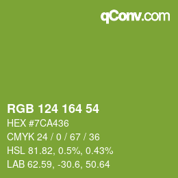 カラーコード: RGB 124 164 54 | qconv.com