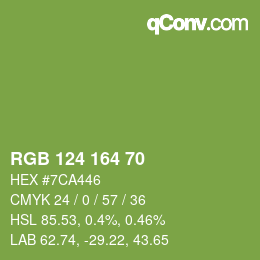 颜色代码: RGB 124 164 70 | qconv.com