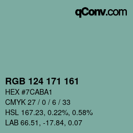 カラーコード: RGB 124 171 161 | qconv.com