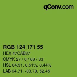 Color code: RGB 124 171 55 | qconv.com