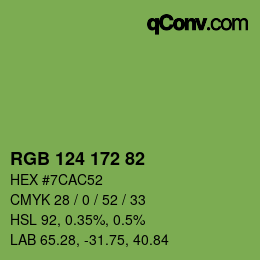 Color code: RGB 124 172 82 | qconv.com