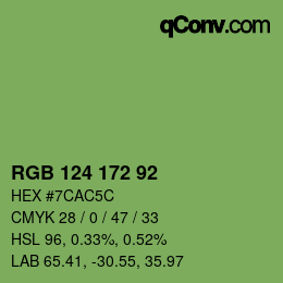 颜色代码: RGB 124 172 92 | qconv.com