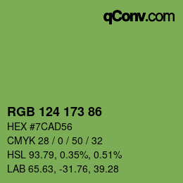 颜色代码: RGB 124 173 86 | qconv.com
