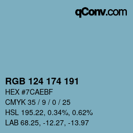 Color code: RGB 124 174 191 | qconv.com