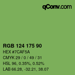 Farbcode: RGB 124 175 90 | qconv.com