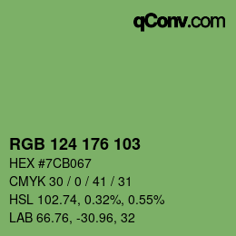 Color code: RGB 124 176 103 | qconv.com