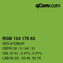 颜色代码: RGB 124 176 63 | qconv.com