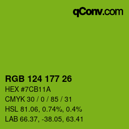 Color code: RGB 124 177 26 | qconv.com