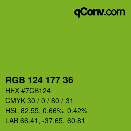 颜色代码: RGB 124 177 36 | qconv.com