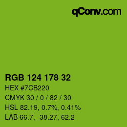 颜色代码: RGB 124 178 32 | qconv.com