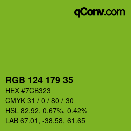 Color code: RGB 124 179 35 | qconv.com