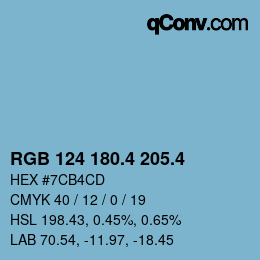 カラーコード: RGB 124 180.4 205.4 | qconv.com