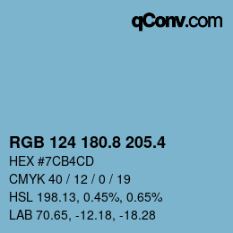 カラーコード: RGB 124 180.8 205.4 | qconv.com