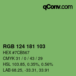 カラーコード: RGB 124 181 103 | qconv.com