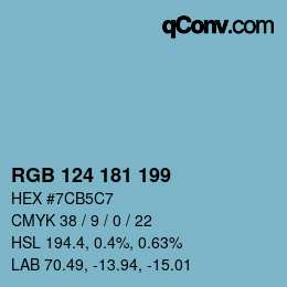 Color code: RGB 124 181 199 | qconv.com