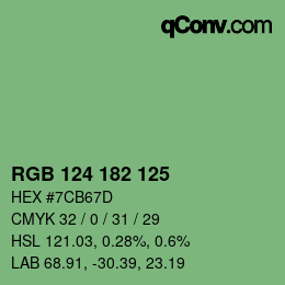 颜色代码: RGB 124 182 125 | qconv.com