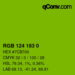 Color code: RGB 124 183 0 | qconv.com