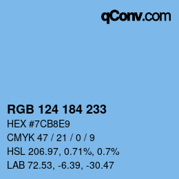 Color code: RGB 124 184 233 | qconv.com
