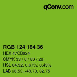 颜色代码: RGB 124 184 36 | qconv.com