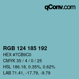 Color code: RGB 124 185 192 | qconv.com