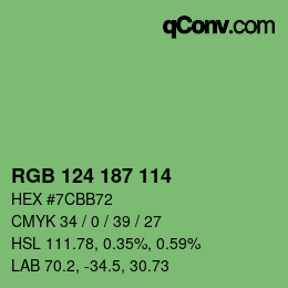 颜色代码: RGB 124 187 114 | qconv.com