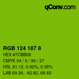 Color code: RGB 124 187 8 | qconv.com