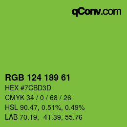 颜色代码: RGB 124 189 61 | qconv.com