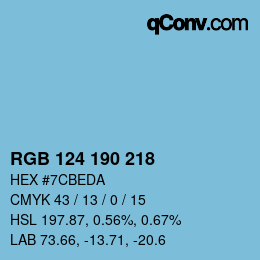 Color code: RGB 124 190 218 | qconv.com