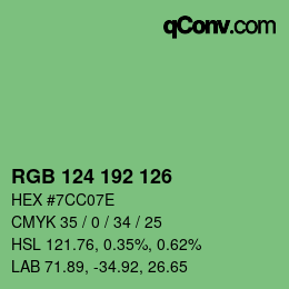 Código de color: RGB 124 192 126 | qconv.com