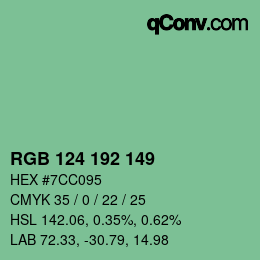 Color code: RGB 124 192 149 | qconv.com