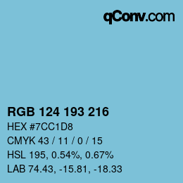 Color code: RGB 124 193 216 | qconv.com