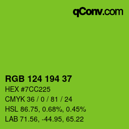 Color code: RGB 124 194 37 | qconv.com