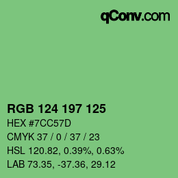 Color code: RGB 124 197 125 | qconv.com