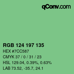 Farbcode: RGB 124 197 135 | qconv.com