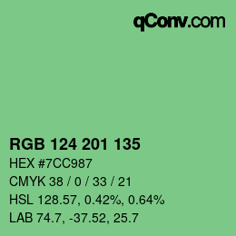 Color code: RGB 124 201 135 | qconv.com