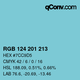 Color code: RGB 124 201 213 | qconv.com