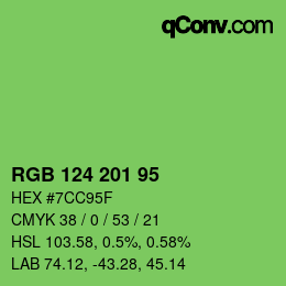 颜色代码: RGB 124 201 95 | qconv.com
