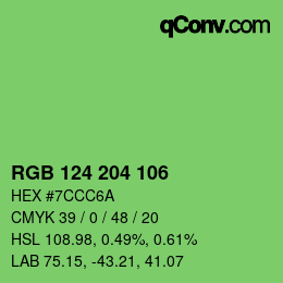 Color code: RGB 124 204 106 | qconv.com