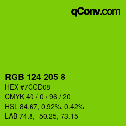 Color code: RGB 124 205 8 | qconv.com