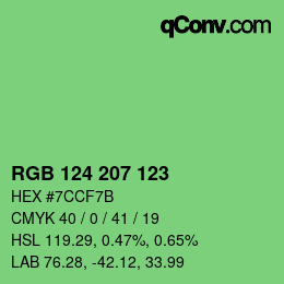 Color code: RGB 124 207 123 | qconv.com