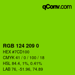 颜色代码: RGB 124 209 0 | qconv.com