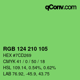 カラーコード: RGB 124 210 105 | qconv.com