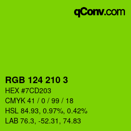 Color code: RGB 124 210 3 | qconv.com